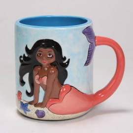 Ceramic Bisque Mermaid Mug